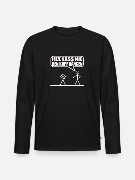 Funny stick figure - Men's Premium Organic Long Sleeve Shirt - black
