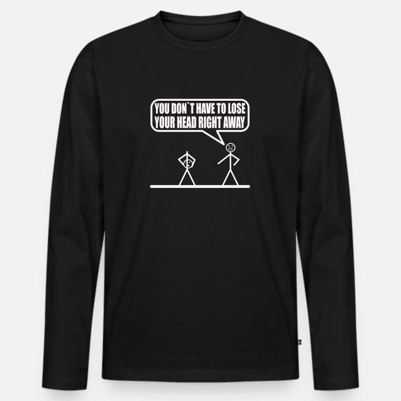 Lustiges Strichmännchen - Männer Premium Bio Langarmshirt - Schwarz