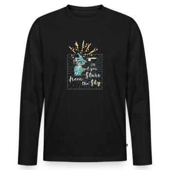 Star catcher - Sternenfänger - Men's Premium Organic Long Sleeve Shirt - black - Front - Nico (187cm)