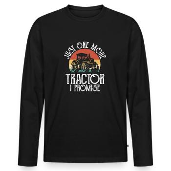 Juste un tracteur de plus je promets - T-shirt manches longues Premium bio Homme - noir - Devant - Nico (187cm)