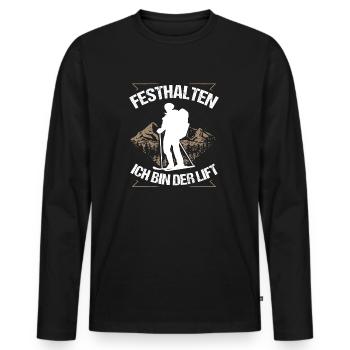Lustiger Tourengeher Skitour Skitouren Tourenski - Männer Premium Bio Langarmshirt - Schwarz - Vorne - Nico (187cm)