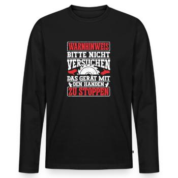 Lustiger Zimmermann Tischler Schreiner Kreissäge - Männer Premium Bio Langarmshirt - Schwarz - Vorne - Nico (187cm)