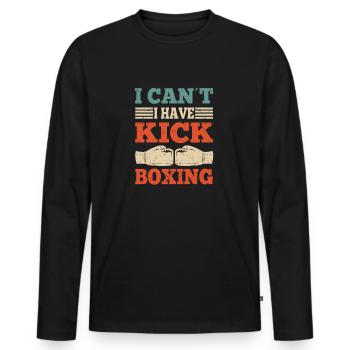 Je ne peux pas avoir de cadeau de kickboxing drôle de kickboxeur - T-shirt manches longues Premium bio Homme - noir - Devant - Nico (187cm)
