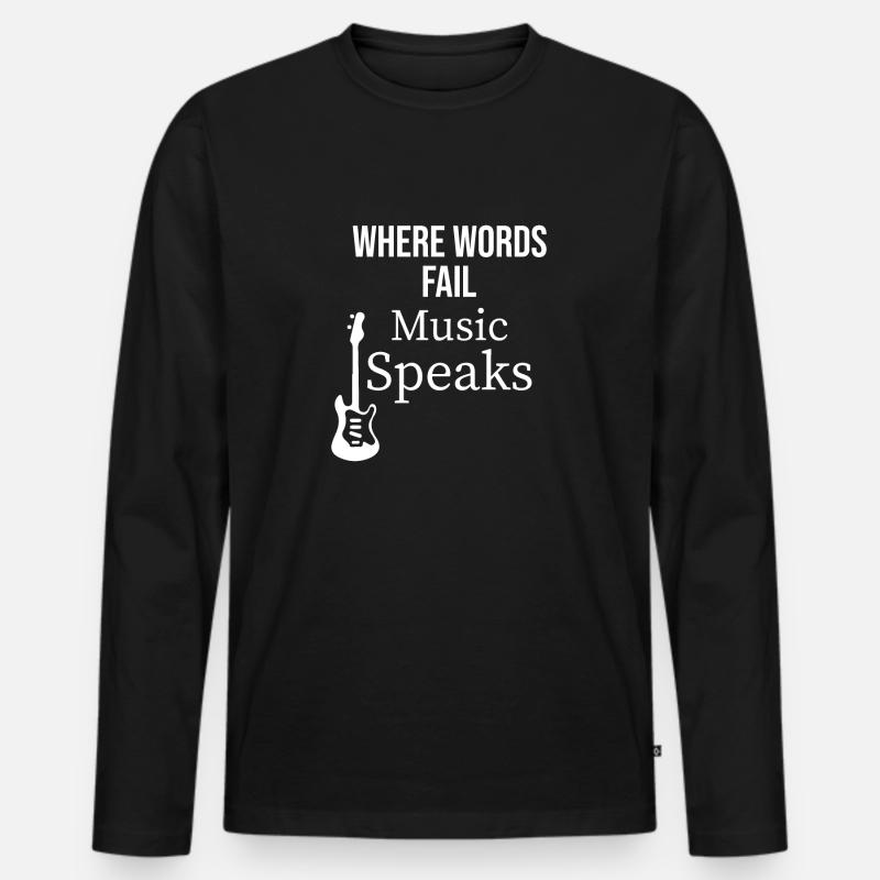 Musik spricht: Geschenkidee - Männer Premium Bio Langarmshirt - Schwarz