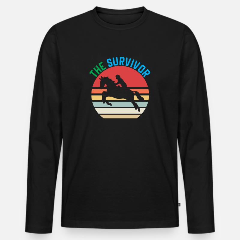 Der Überlebende - Männer Premium Bio Langarmshirt - Schwarz