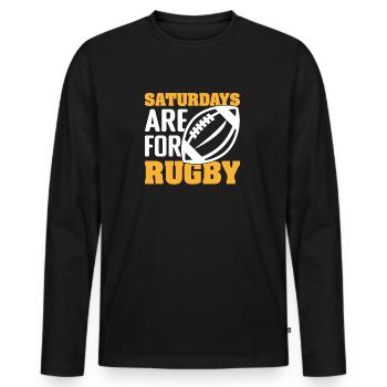 SATURDAYS ARE FOR RUGBY - Men's Premium Organic Long Sleeve Shirt - black - Front - Nico (187cm)
