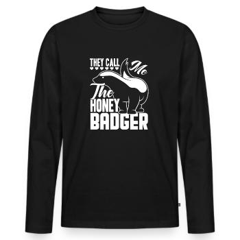 Honey Badger They Call Me the Honey Badger - Men's Premium Organic Long Sleeve Shirt - black - Front - Nico (187cm)