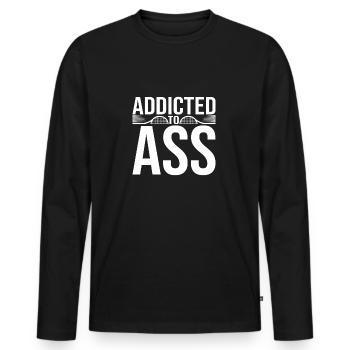 Addicted To Ass For Tennis Player Fan Gift Idea - T-shirt manches longues Premium bio Homme - noir - Devant - Nico (187cm)