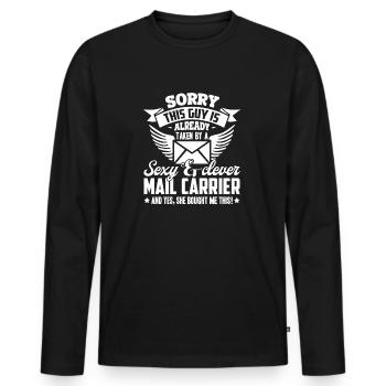 Mail Carrier Taken By Sexy Mail Carrier - Men's Premium Organic Long Sleeve Shirt - black - Front - Nico (187cm)