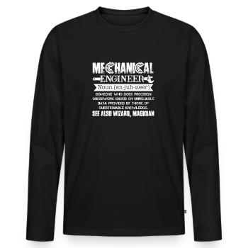 Mechanical Engineer Mechanical Engineer Definition - Men's Premium Organic Long Sleeve Shirt - black - Front - Nico (187cm)