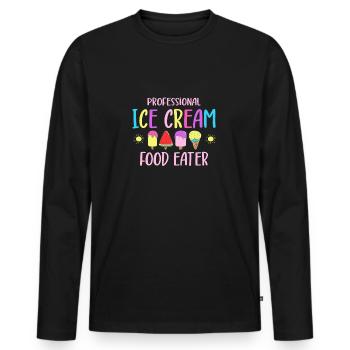 Professional Ice Cream Food Eater Ice Cream Lover - Männer Premium Bio Langarmshirt - Schwarz - Vorne - Nico (187cm)