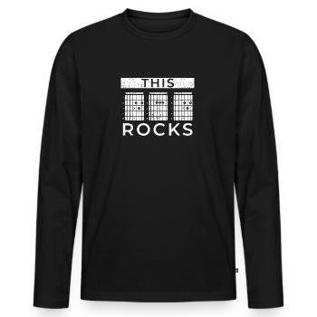 Diese Gitarre Dad Rocks Musik Noten Akkord Diagram - Männer Premium Bio Langarmshirt - Schwarz - Vorne - Nico (187cm)