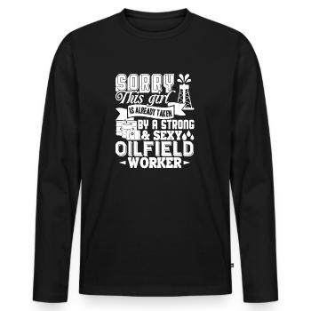 Oilfield Worker Taken By Sexy Oilfield Worker - Men's Premium Organic Long Sleeve Shirt - black - Front - Nico (187cm)