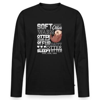Otter Soft Otter Warm Otter - Men's Premium Organic Long Sleeve Shirt - black - Front - Nico (187cm)