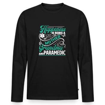 Paramedic Mother Grandma Paramedic - Men's Premium Organic Long Sleeve Shirt - black - Front - Nico (187cm)