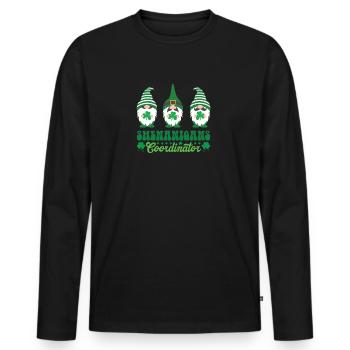 St. Patricks Day Shenanigans - Männer Premium Bio Langarmshirt - Schwarz - Vorne - Nico (187cm)