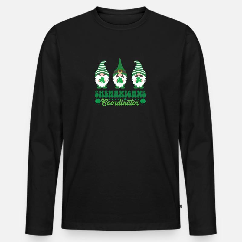 St. Patricks Day Shenanigans - Männer Premium Bio Langarmshirt - Schwarz