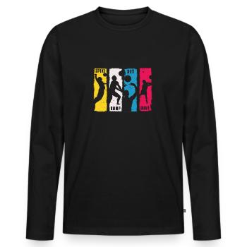 Spike Bump Set Dive Volleyball Design gift - Männer Premium Bio Langarmshirt - Schwarz - Vorne - Nico (187cm)