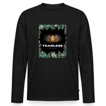 Moderne Citation Propre Tigre - T-shirt manches longues Premium bio Homme - noir - Devant - Nico (187cm)
