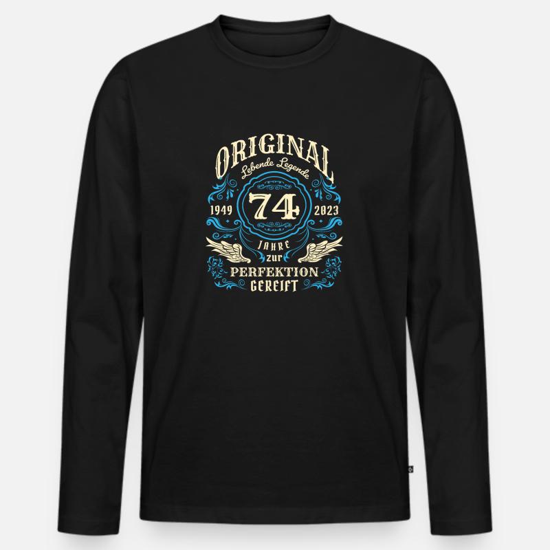 Original Lebende Legenden wurden 1949 geboren 74. - Männer Premium Bio Langarmshirt - Schwarz