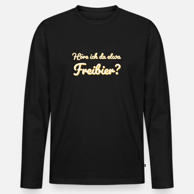 Freibier - Männer Premium Bio Langarmshirt - Schwarz