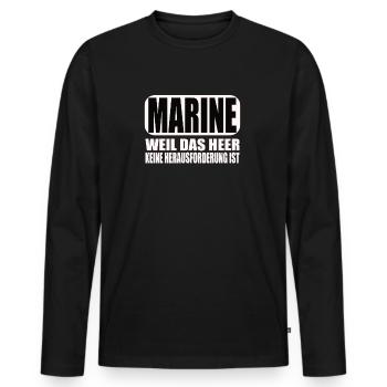 Lustiges Bundeswehr Soldaten - Männer Premium Bio Langarmshirt - Schwarz - Vorne - Nico (187cm)