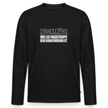 Lustiges Bundeswehr Soldaten - Männer Premium Bio Langarmshirt - Schwarz - Vorne - Nico (187cm)