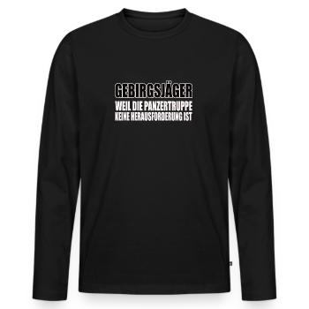 Lustiges Bundeswehr Soldaten - Männer Premium Bio Langarmshirt - Schwarz - Vorne - Nico (187cm)
