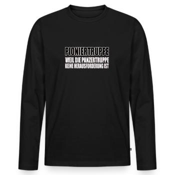Lustiges Bundeswehr Soldaten - Männer Premium Bio Langarmshirt - Schwarz - Vorne - Nico (187cm)