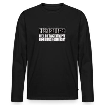 Lustiges Bundeswehr Soldaten - Männer Premium Bio Langarmshirt - Schwarz - Vorne - Nico (187cm)