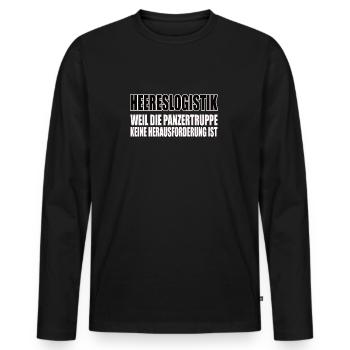 Lustiges Bundeswehr Soldaten - Männer Premium Bio Langarmshirt - Schwarz - Vorne - Nico (187cm)