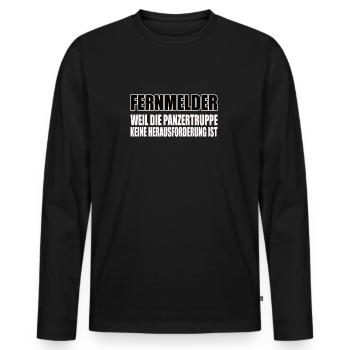 Lustiges Bundeswehr Soldaten - Männer Premium Bio Langarmshirt - Schwarz - Vorne - Nico (187cm)