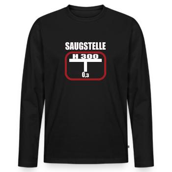 Lustiges Feuerwehr Hydrant - Männer Premium Bio Langarmshirt - Schwarz - Vorne - Nico (187cm)