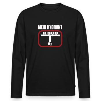 Lustiges Feuerwehr Hydrant - Männer Premium Bio Langarmshirt - Schwarz - Vorne - Nico (187cm)