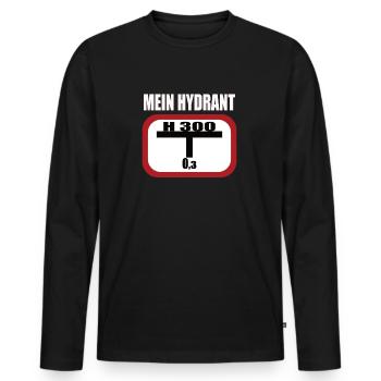 Lustiges Feuerwehr Hydrant - Männer Premium Bio Langarmshirt - Schwarz - Vorne - Nico (187cm)
