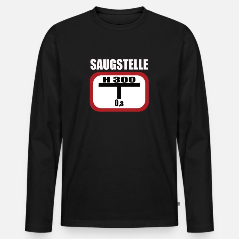 Lustiges Feuerwehr Hydrant - Männer Premium Bio Langarmshirt - Schwarz