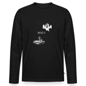 HOU! - T-shirt manches longues Premium bio Homme - noir - Devant - Nico (187cm)