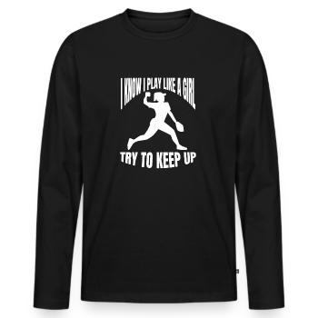 Baseball team Baseball Baseball players Baseball players - Men's Premium Organic Long Sleeve Shirt - black - Front - Nico (187cm)
