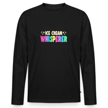 Crème glacée Whisperer Gelato Dessert Popsicle Cadeau - T-shirt manches longues Premium bio Homme - noir - Devant - Nico (187cm)