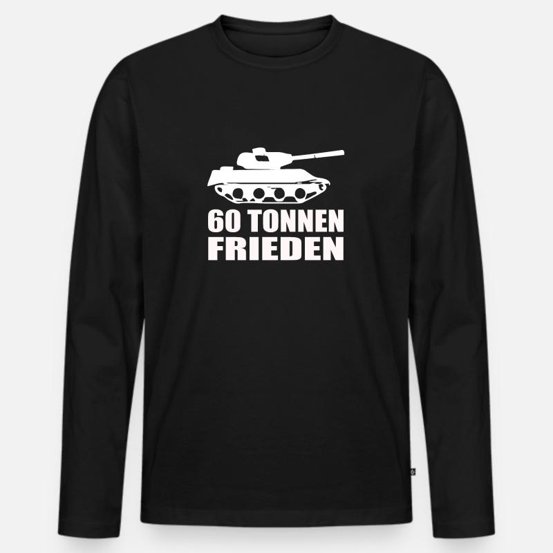 Lustiges Panzerfahrer Leopard Panzer - Männer Premium Bio Langarmshirt - Schwarz