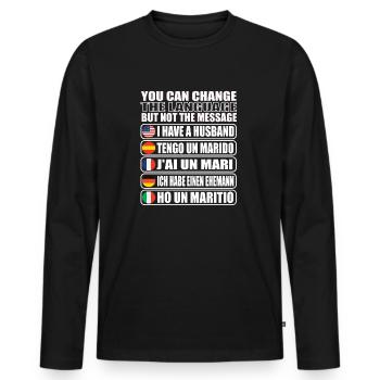 Gift idea for married woman I have - Men's Premium Organic Long Sleeve Shirt - black - Front - Nico (187cm)