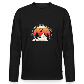The mountain calls the summit beer awaits mountaineers, - Men's Premium Organic Long Sleeve Shirt - black - Front - Nico (187cm)