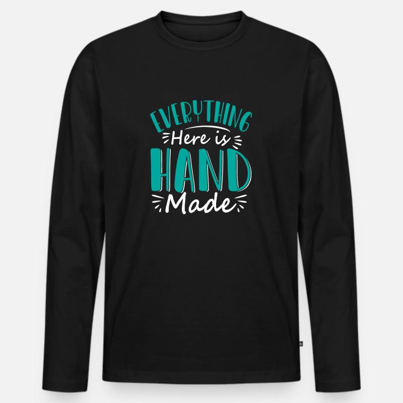 Handmade! - Männer Premium Bio Langarmshirt - Schwarz