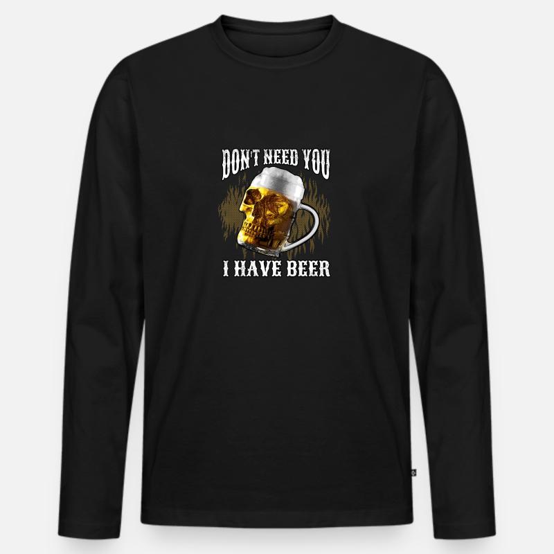 Skelettbier alkoholisches Getränk - Männer Premium Bio Langarmshirt - Schwarz