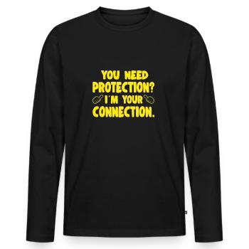 Vous avez besoin de protection dans votre idée cadeau de connexion - T-shirt manches longues Premium bio Homme - noir - Devant - Nico (187cm)