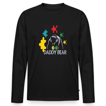 Daddy Bear - Men's Premium Organic Long Sleeve Shirt - black - Front - Nico (187cm)