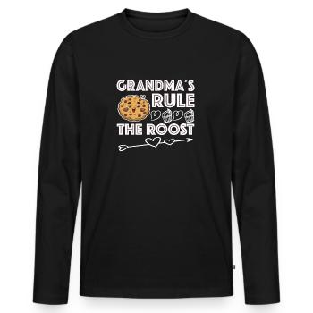 Grand-mère Omi Grand-mère Idée cadeau - T-shirt manches longues Premium bio Homme - noir - Devant - Nico (187cm)