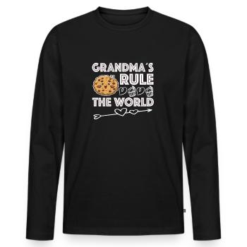 Grandma Omi Grandmother Gift Idea - Men's Premium Organic Long Sleeve Shirt - black - Front - Nico (187cm)