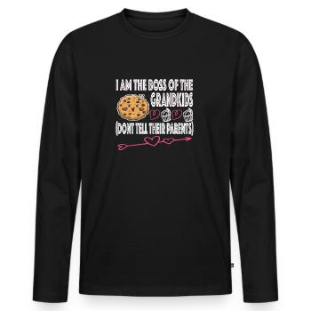 Grand-mère Omi Grand-mère Idée cadeau - T-shirt manches longues Premium bio Homme - noir - Devant - Nico (187cm)