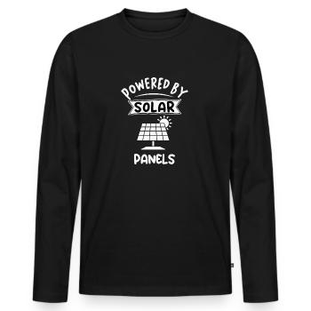 Powered by Solar Panels Photovoltaics Solar Energy - Men's Premium Organic Long Sleeve Shirt - black - Front - Nico (187cm)